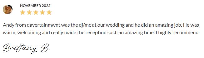 Davertainment MC, DJ Testimonials