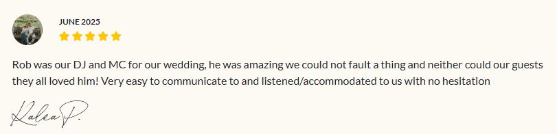 Davertainment MC, DJ Testimonials