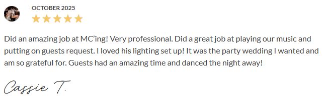 Davertainment MC, DJ Testimonials