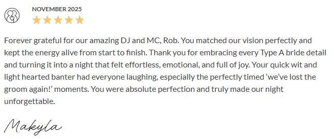 Davertainment MC, DJ Testimonials