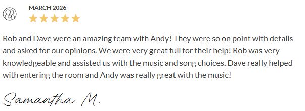 Davertainment MC, DJ Testimonials